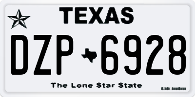 TX license plate DZP6928