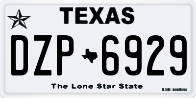 TX license plate DZP6929