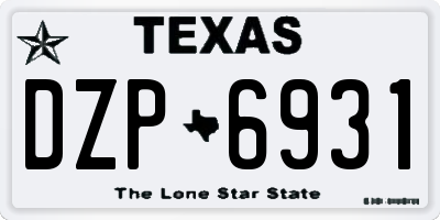 TX license plate DZP6931