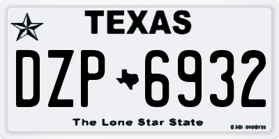 TX license plate DZP6932