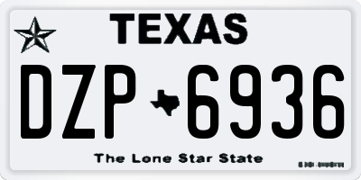 TX license plate DZP6936