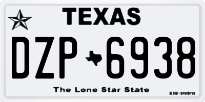 TX license plate DZP6938