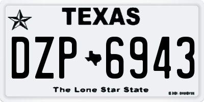 TX license plate DZP6943