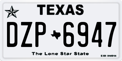 TX license plate DZP6947