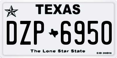 TX license plate DZP6950