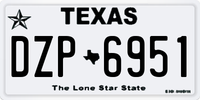 TX license plate DZP6951