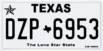 TX license plate DZP6953