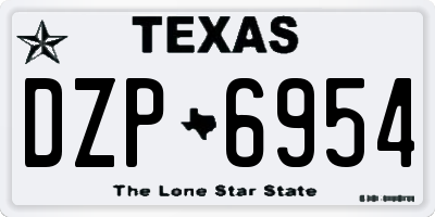 TX license plate DZP6954