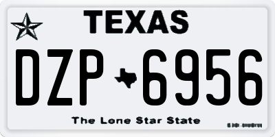 TX license plate DZP6956