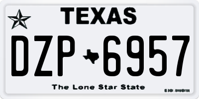 TX license plate DZP6957