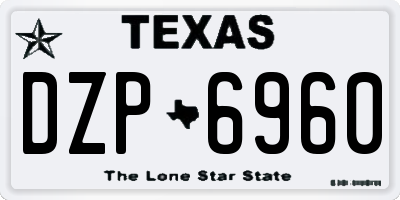 TX license plate DZP6960