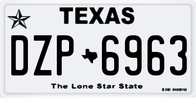 TX license plate DZP6963