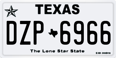 TX license plate DZP6966