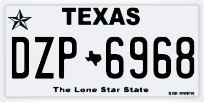 TX license plate DZP6968