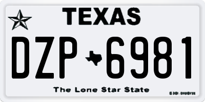 TX license plate DZP6981