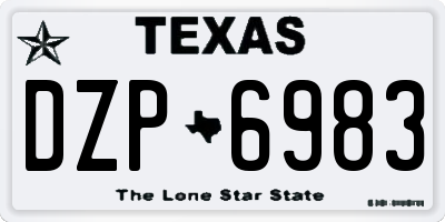 TX license plate DZP6983