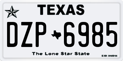 TX license plate DZP6985