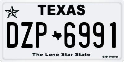 TX license plate DZP6991