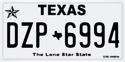 TX license plate DZP6994