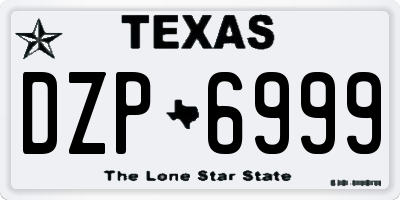 TX license plate DZP6999