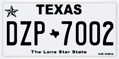 TX license plate DZP7002