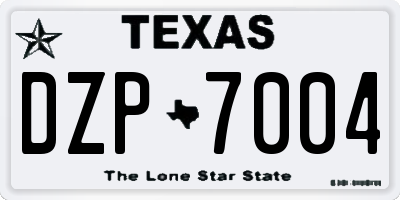 TX license plate DZP7004