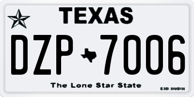 TX license plate DZP7006