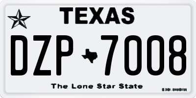 TX license plate DZP7008