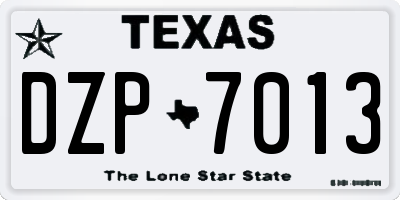 TX license plate DZP7013
