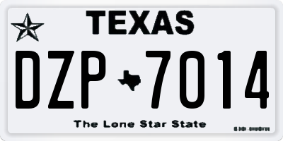 TX license plate DZP7014
