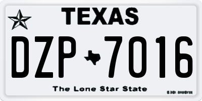 TX license plate DZP7016