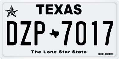 TX license plate DZP7017