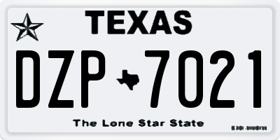 TX license plate DZP7021