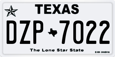 TX license plate DZP7022