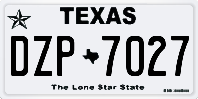 TX license plate DZP7027