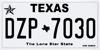 TX license plate DZP7030