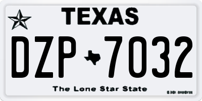 TX license plate DZP7032