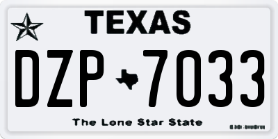 TX license plate DZP7033