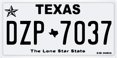 TX license plate DZP7037
