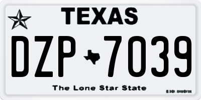 TX license plate DZP7039
