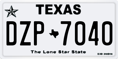TX license plate DZP7040