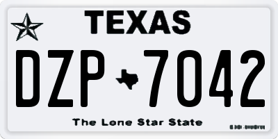 TX license plate DZP7042