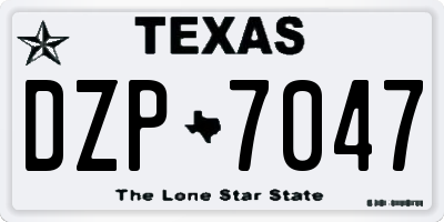 TX license plate DZP7047