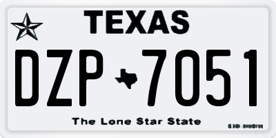 TX license plate DZP7051