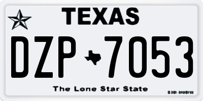 TX license plate DZP7053