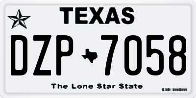 TX license plate DZP7058