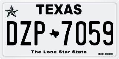 TX license plate DZP7059