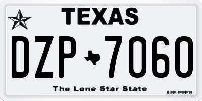 TX license plate DZP7060