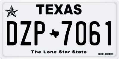 TX license plate DZP7061