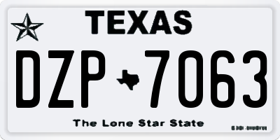 TX license plate DZP7063